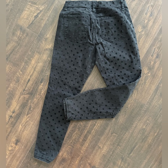 ANN TAYLOR Modern Fit Black Denim Ankle Jeans Polka Dots Classic Stretch Size 10 - Picture 9 of 11